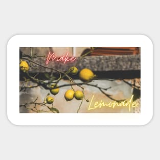 Make Lemonade - a colourful, optimistic, inspring design Sticker